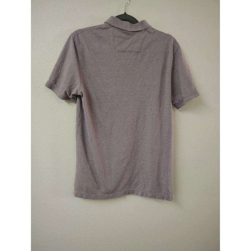 Banana Republic Mens Organic Cotton Pique Polo Shirt Mauve Purple Elephant Logo